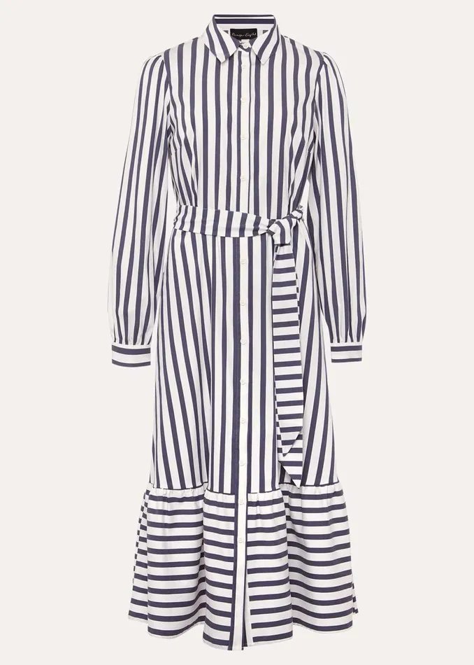 Women Phase Eight Dresses Henley Striped Midaxi Dress