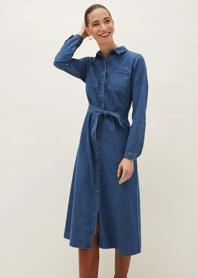 Women Phase Eight Dresses Hettie Denim Midi Dress