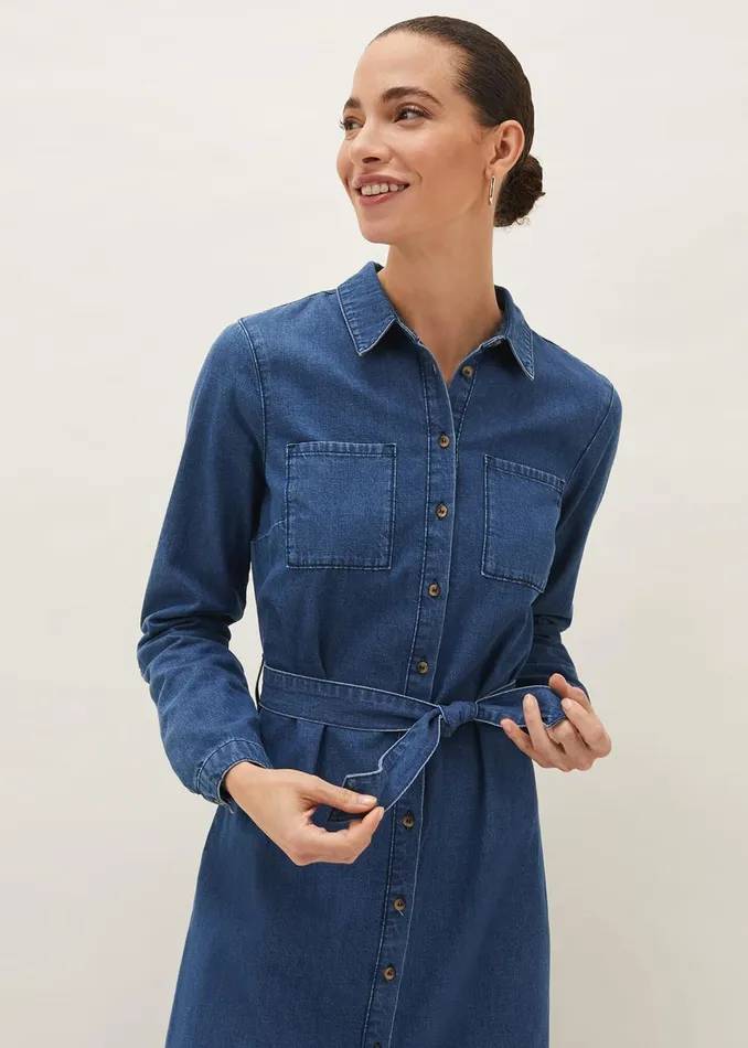 Women Phase Eight Dresses Hettie Denim Midi Dress