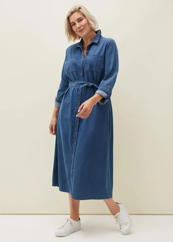 Women Phase Eight Dresses Hettie Denim Midi Dress