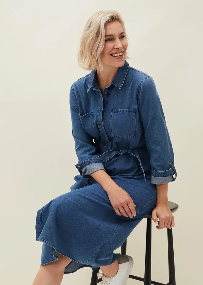 Women Phase Eight Dresses Hettie Denim Midi Dress
