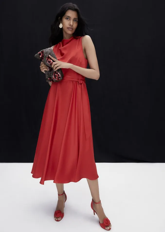 Women Phase Eight Dresses Jasleen Red Satin Dress