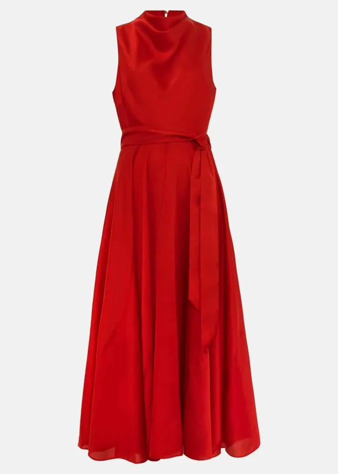 Women Phase Eight Dresses Jasleen Red Satin Dress