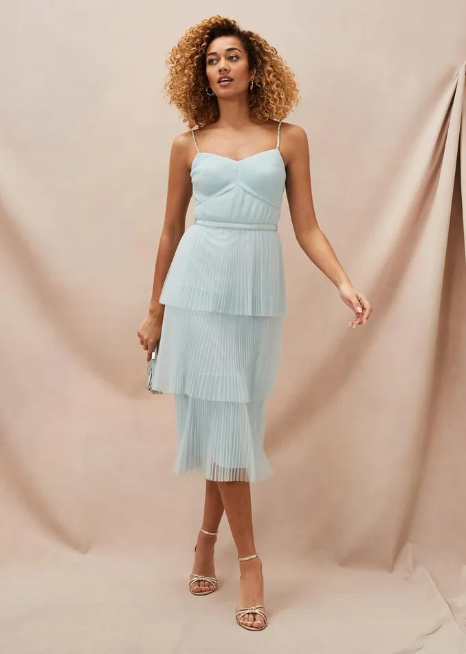 Women Phase Eight Dresses Kaia Pleated Tulle Midi Dress