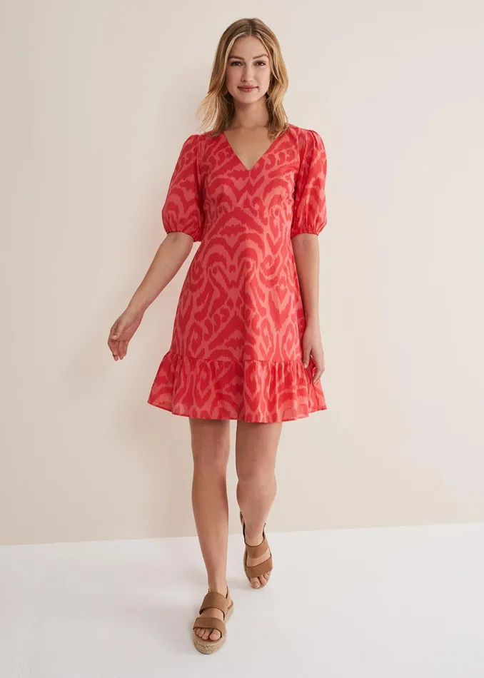 Women Phase Eight Dresses Krystal Cotton Abstract Mini Dress