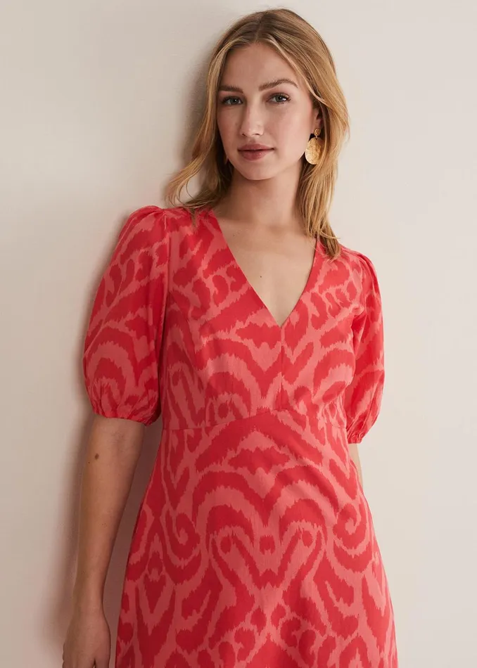 Women Phase Eight Dresses Krystal Cotton Abstract Mini Dress