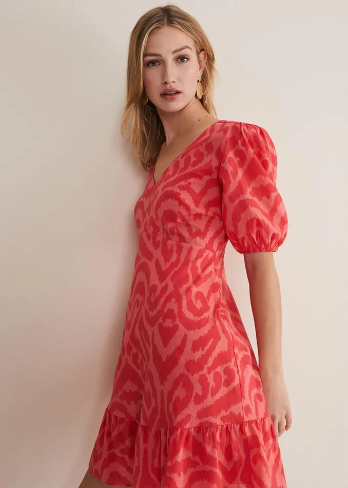 Women Phase Eight Dresses Krystal Cotton Abstract Mini Dress