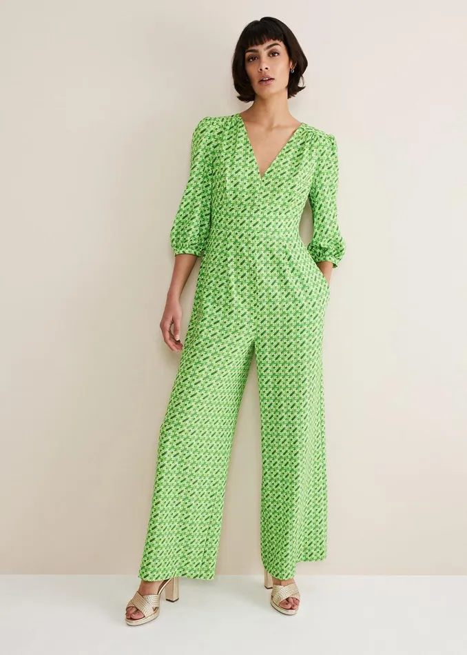Women Phase Eight Dresses Lacey Geo Wide Leg Jumpsuit