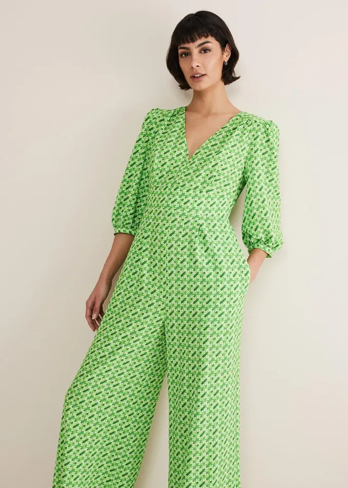 Women Phase Eight Dresses Lacey Geo Wide Leg Jumpsuit