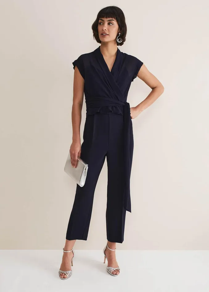 Women Phase Eight Dresses Leonora Chiffon Overlay Jumpsuit