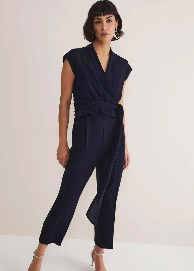 Women Phase Eight Dresses Leonora Chiffon Overlay Jumpsuit