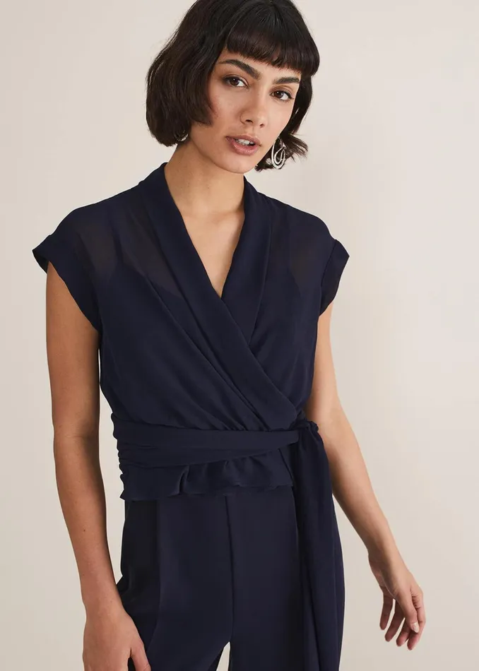 Women Phase Eight Dresses Leonora Chiffon Overlay Jumpsuit