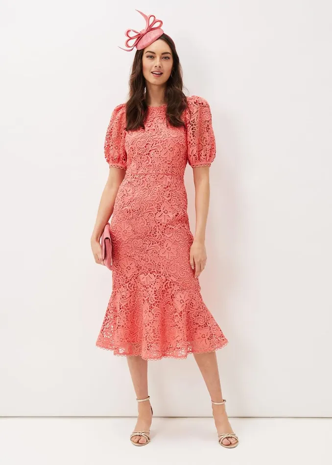 Women Phase Eight Dresses Lidia Guipure Lace Fishtail Dress