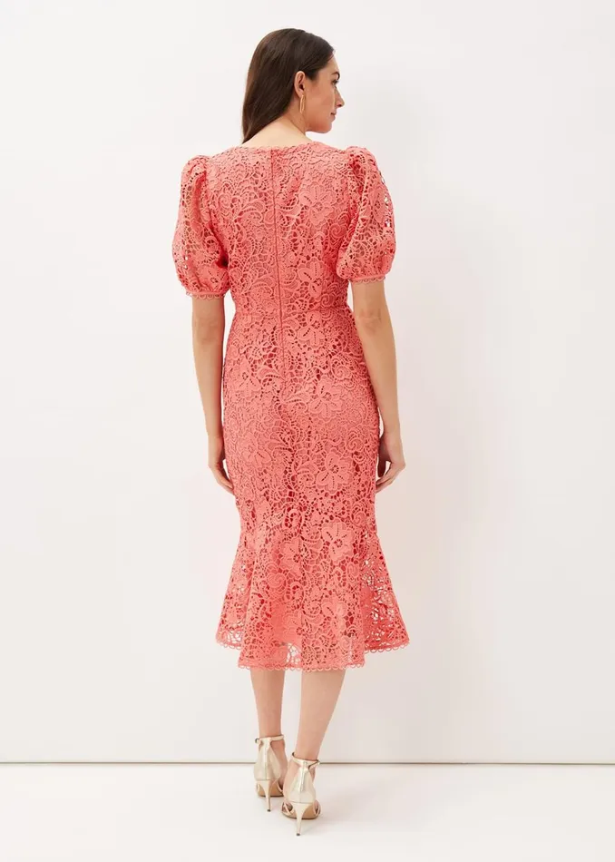 Women Phase Eight Dresses Lidia Guipure Lace Fishtail Dress