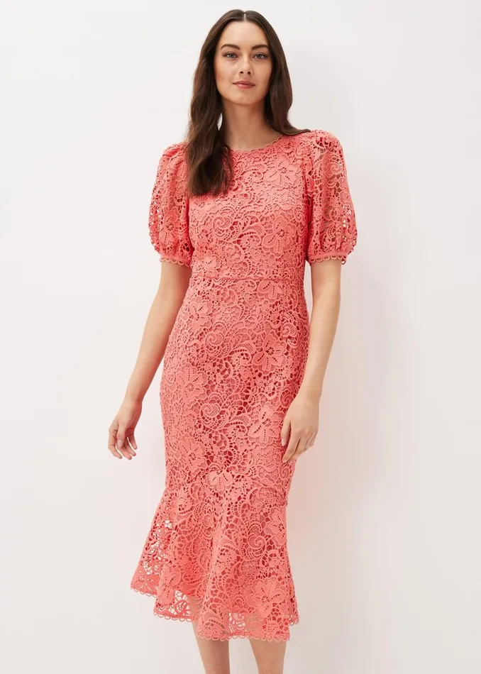 Women Phase Eight Dresses Lidia Guipure Lace Fishtail Dress