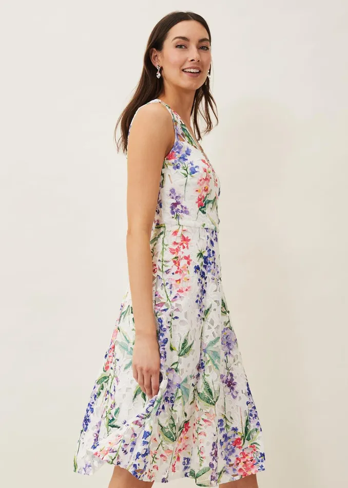 Women Phase Eight Dresses Lonnie Floral Fit And Flare Dress
