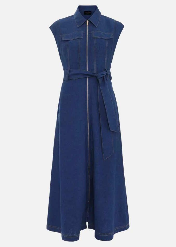 Women Phase Eight Dresses Luiza Petite Denim Midi Dress