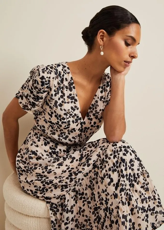 Women Phase Eight Dresses Petite Amy Floral Midi Dress