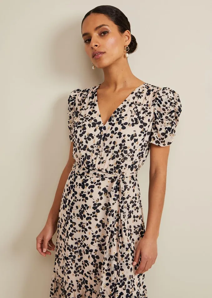 Women Phase Eight Dresses Petite Amy Floral Midi Dress