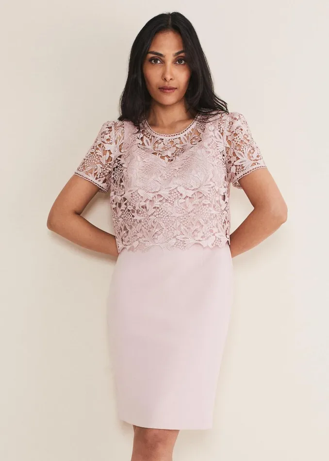 Women Phase Eight Dresses Petite Isabella Lace Midi Dress