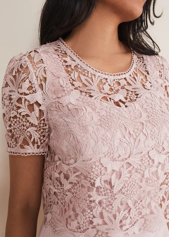 Women Phase Eight Dresses Petite Isabella Lace Midi Dress