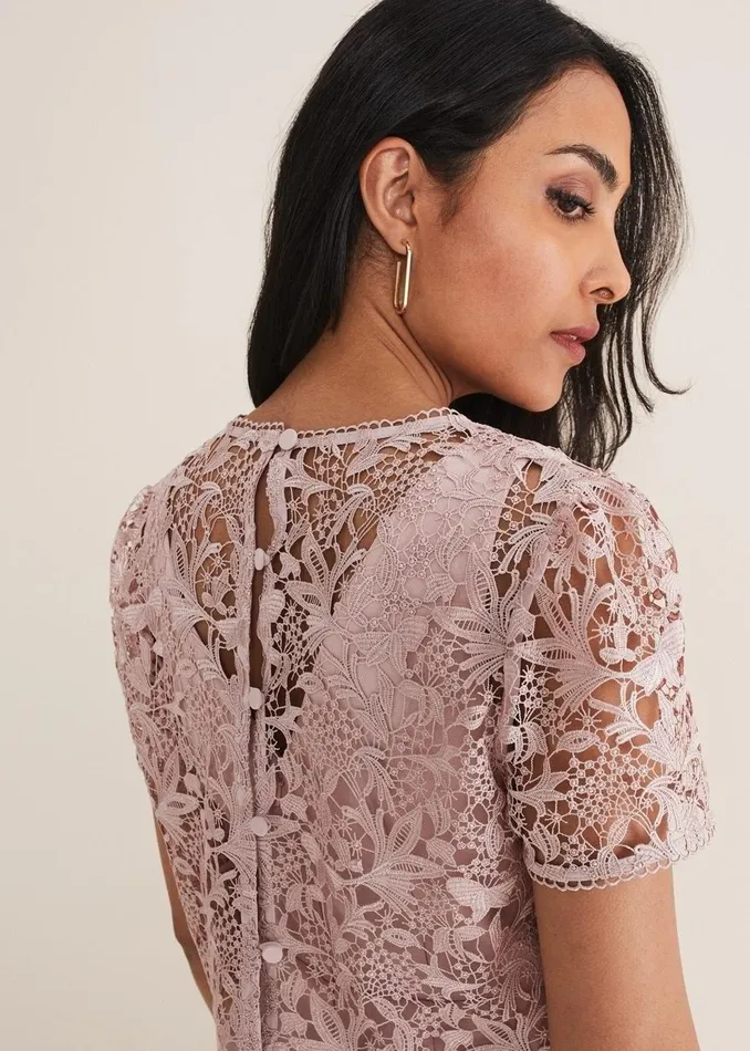 Women Phase Eight Dresses Petite Isabella Lace Midi Dress