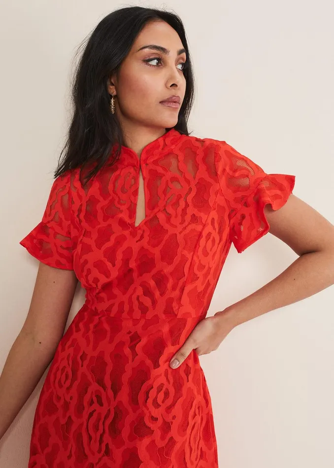 Women Phase Eight Dresses Petite Lulu Lace Midi Dress
