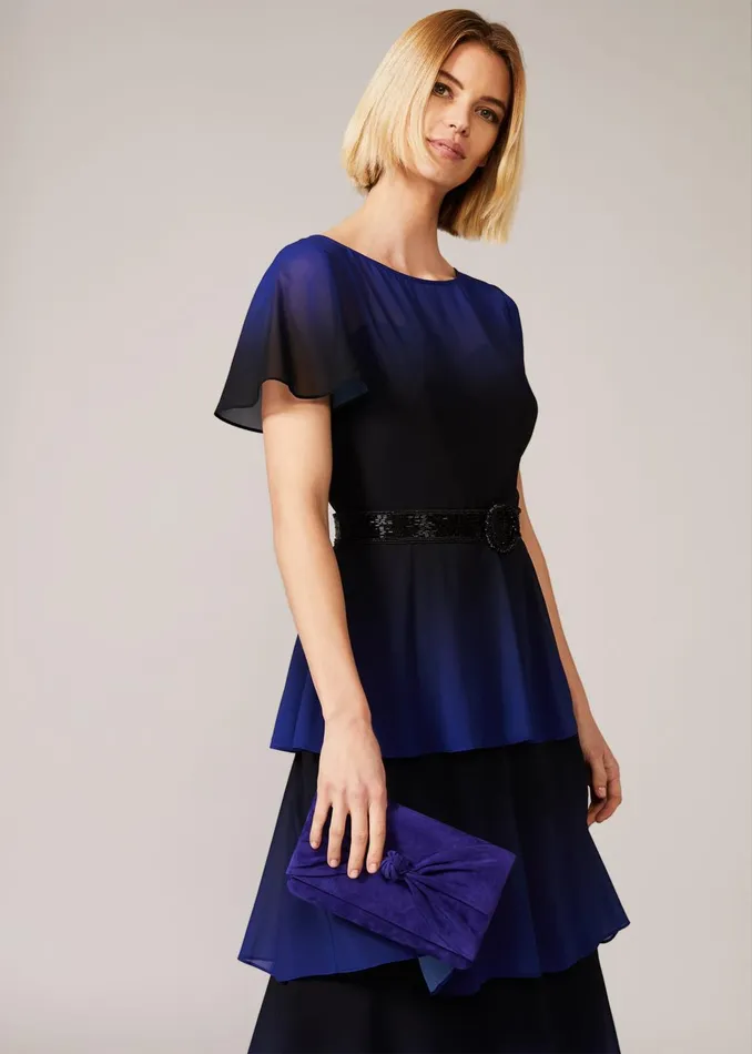 Women Phase Eight Dresses Rosalie Dipdye Tiered Dress