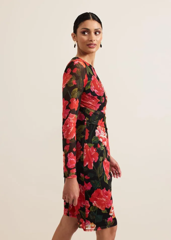 Women Phase Eight Dresses Roshni Mesh Floral Midi Dress