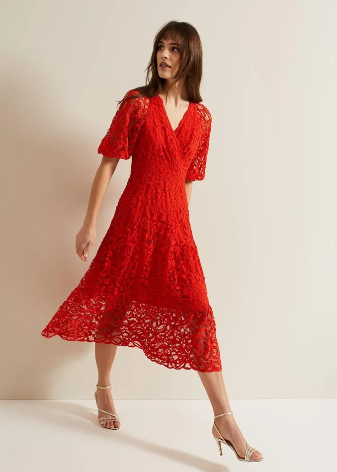 Women Phase Eight Dresses Senna Lace Midi Dress