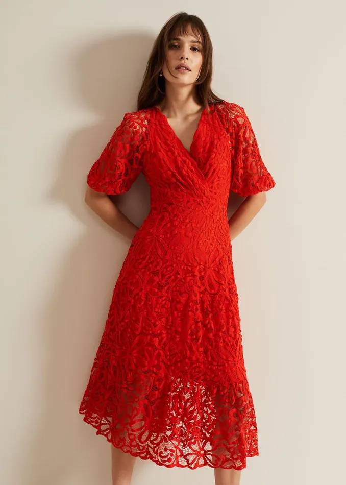 Women Phase Eight Dresses Senna Lace Midi Dress