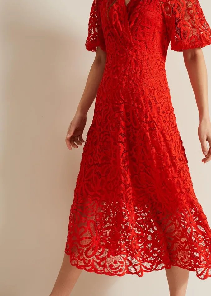 Women Phase Eight Dresses Senna Lace Midi Dress