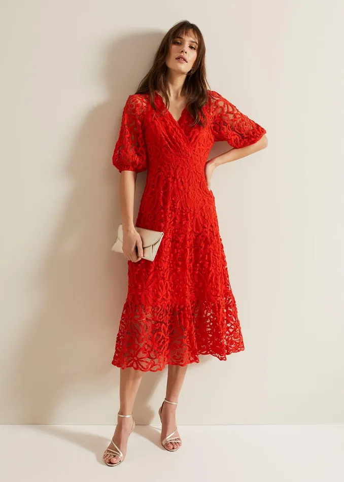 Women Phase Eight Dresses Senna Lace Midi Dress