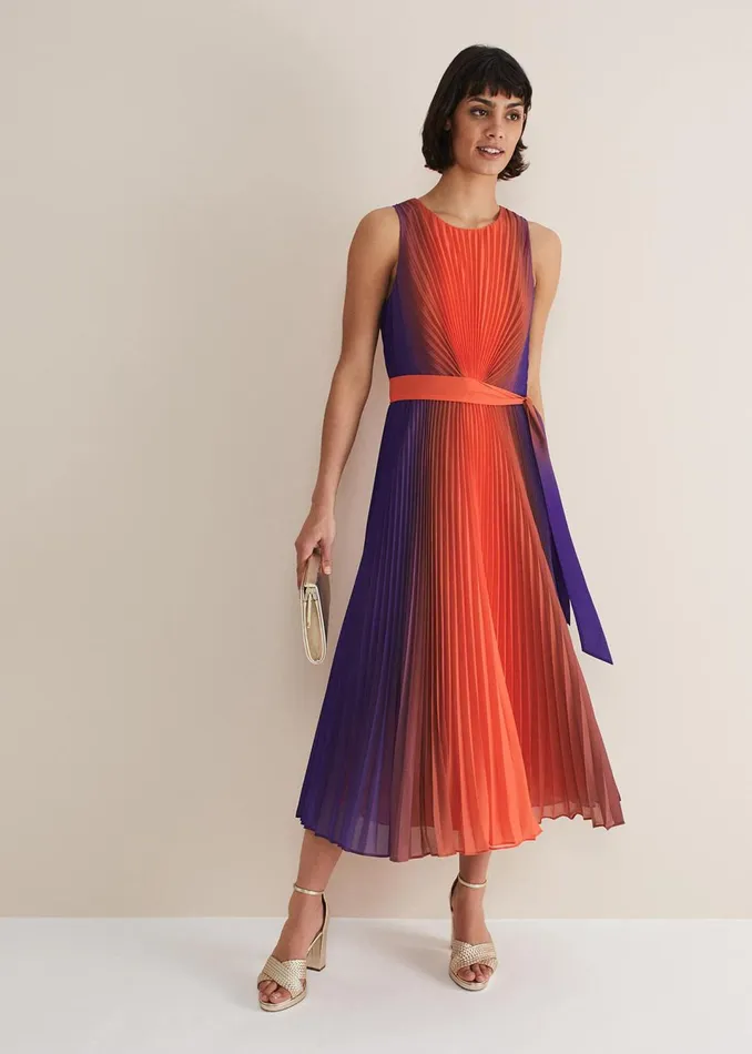 Women Phase Eight Dresses Simara Ombre Pleated Midi Dress