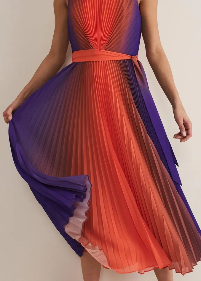 Women Phase Eight Dresses Simara Ombre Pleated Midi Dress