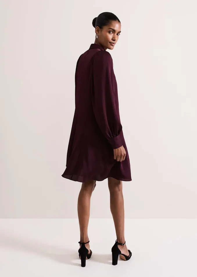 Women Phase Eight Dresses Tila Burgundy Embellished Shirt Dress