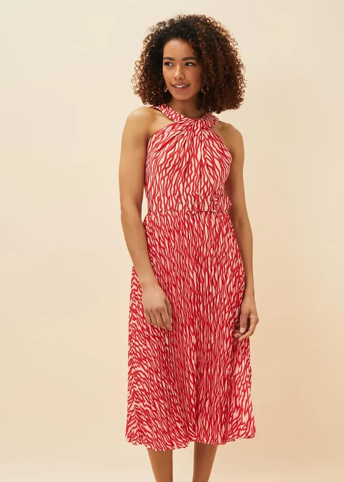 Women Phase Eight Dresses Yas Abstract Print Halterneck Dress