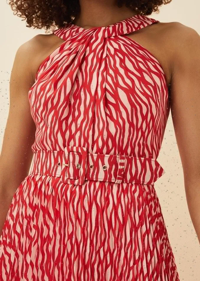 Women Phase Eight Dresses Yas Abstract Print Halterneck Dress