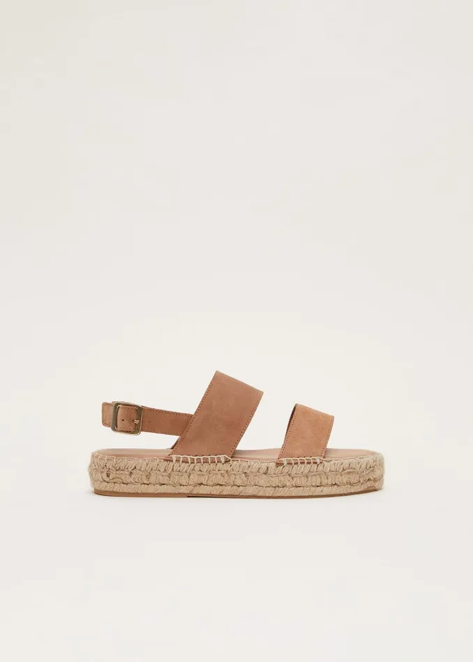 Women Phase Eight Flats Brown Suede Chunky Sandals