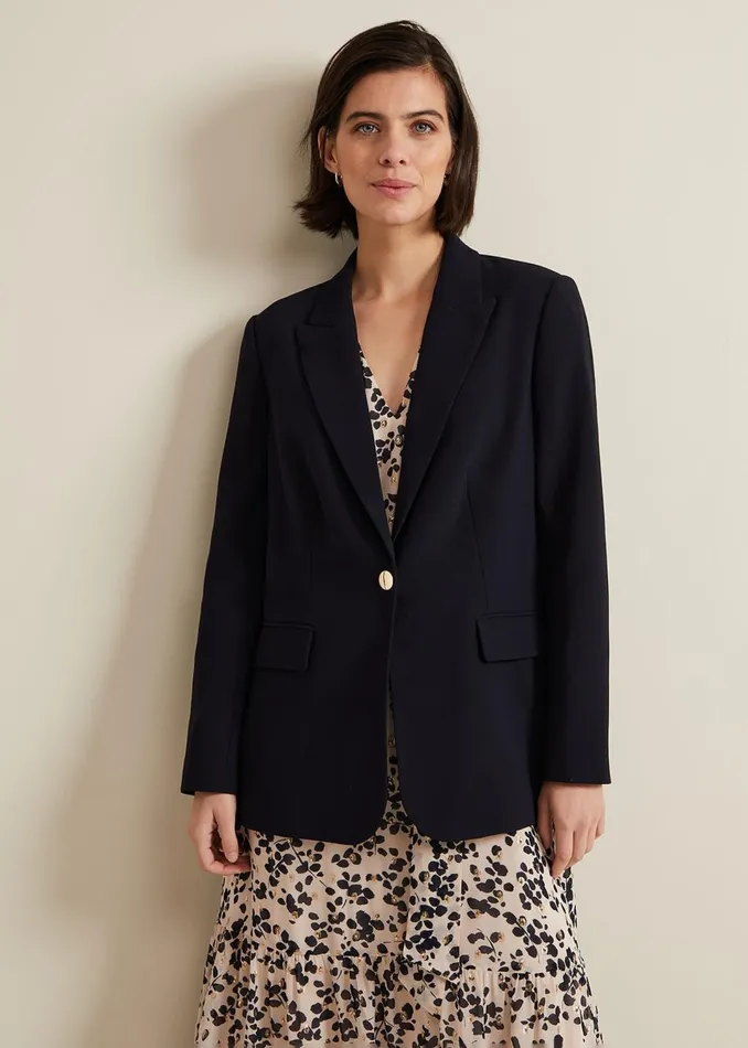 Women Phase Eight Jackets Elandra Navy Tux Blazer