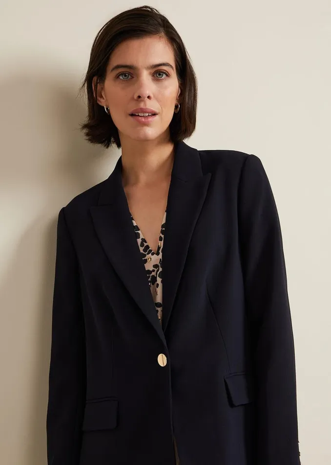 Women Phase Eight Jackets Elandra Navy Tux Blazer