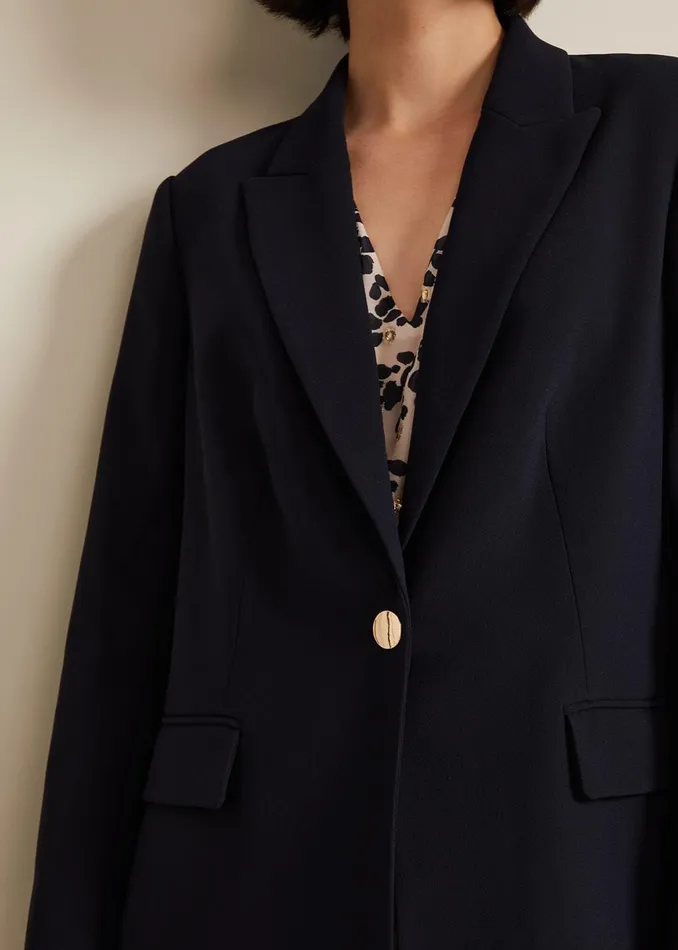 Women Phase Eight Jackets Elandra Navy Tux Blazer