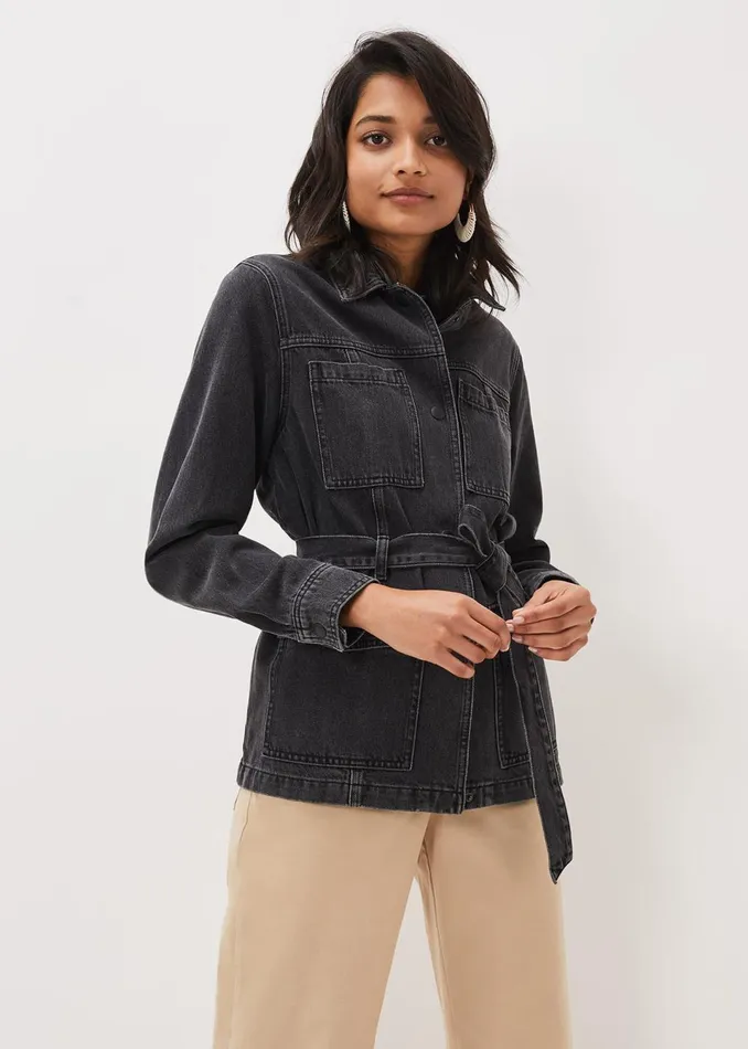 Women Phase Eight Jackets Jannah Denim Belted Shacket