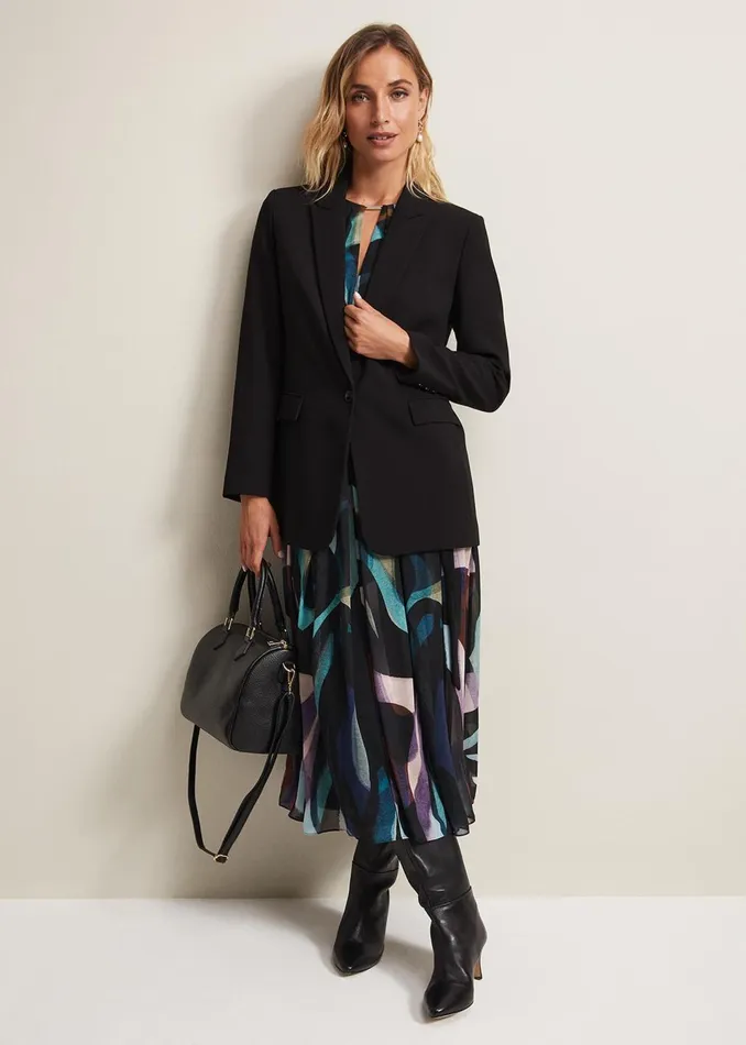 Women Phase Eight Jackets Neah Black Crepe Blazer