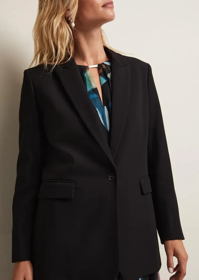Women Phase Eight Jackets Neah Black Crepe Blazer