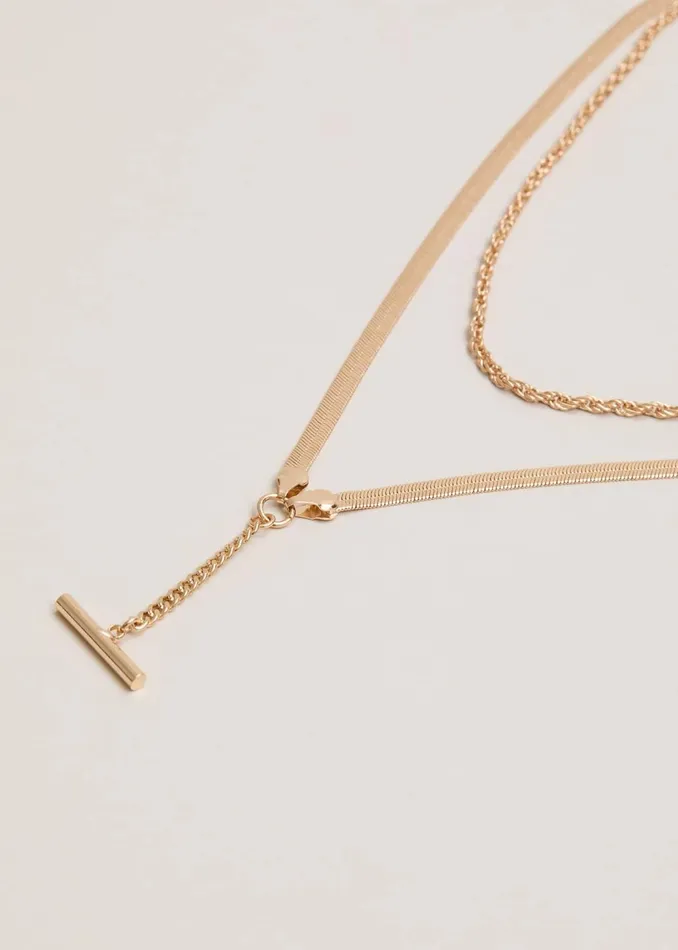 Women Phase Eight Jewellery Gold Snake Chain TBar Necklace