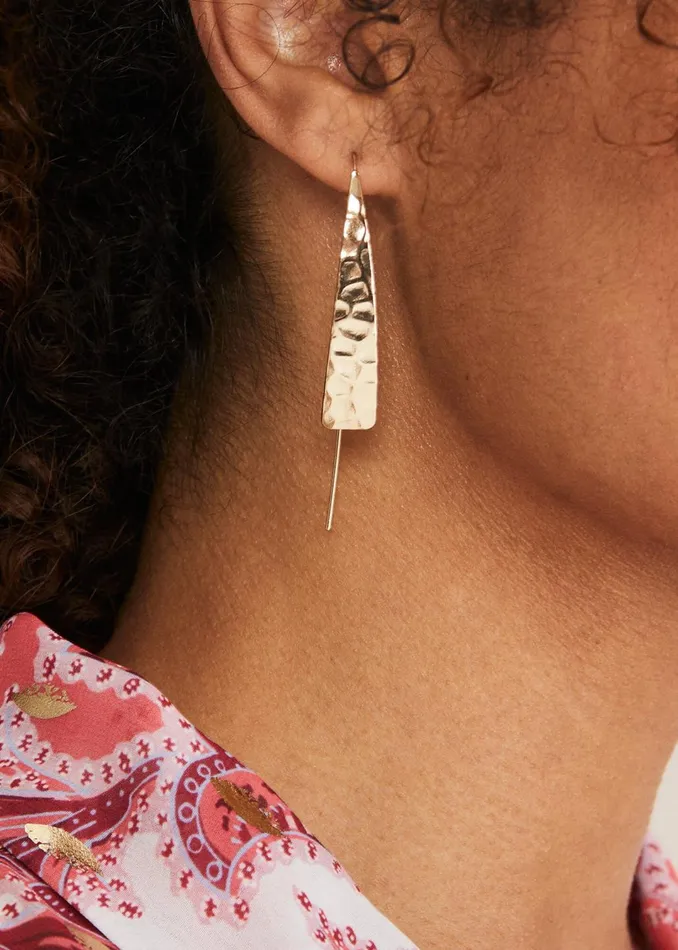 Women Phase Eight Jewellery Hammered Pull Through Drop Earring
