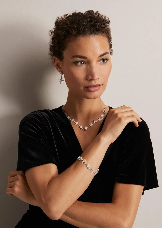 Women Phase Eight Jewellery Silver Plated Star Necklace