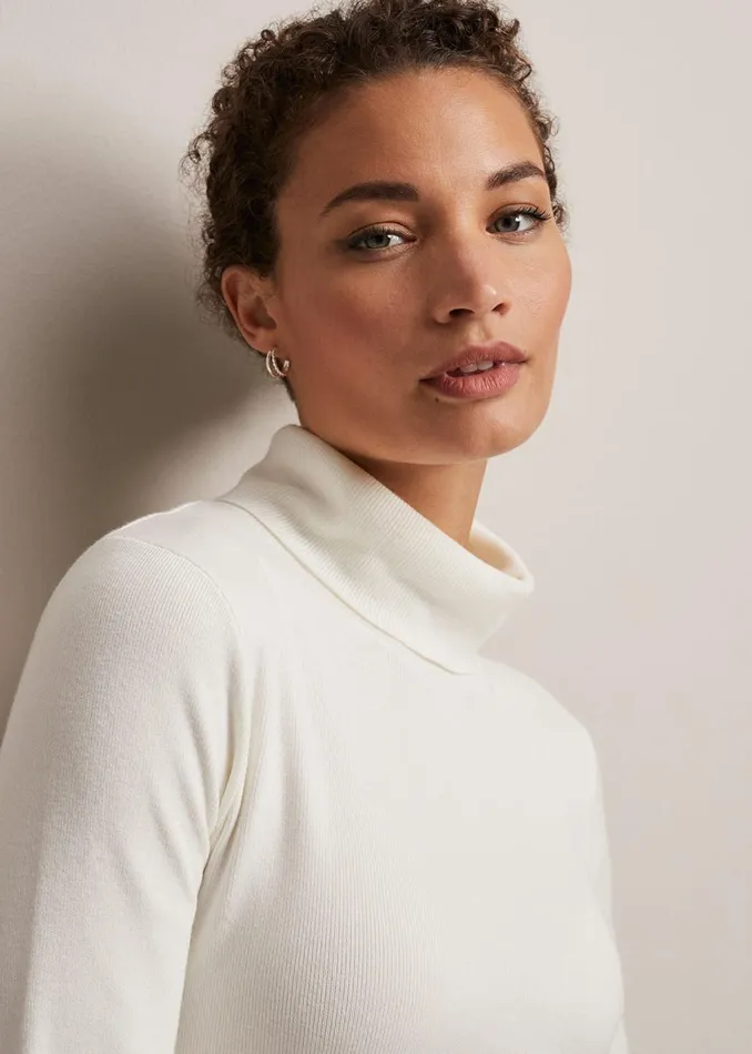 Women Phase Eight Knitwear Gwyneth Ivory Roll Neck Jumper