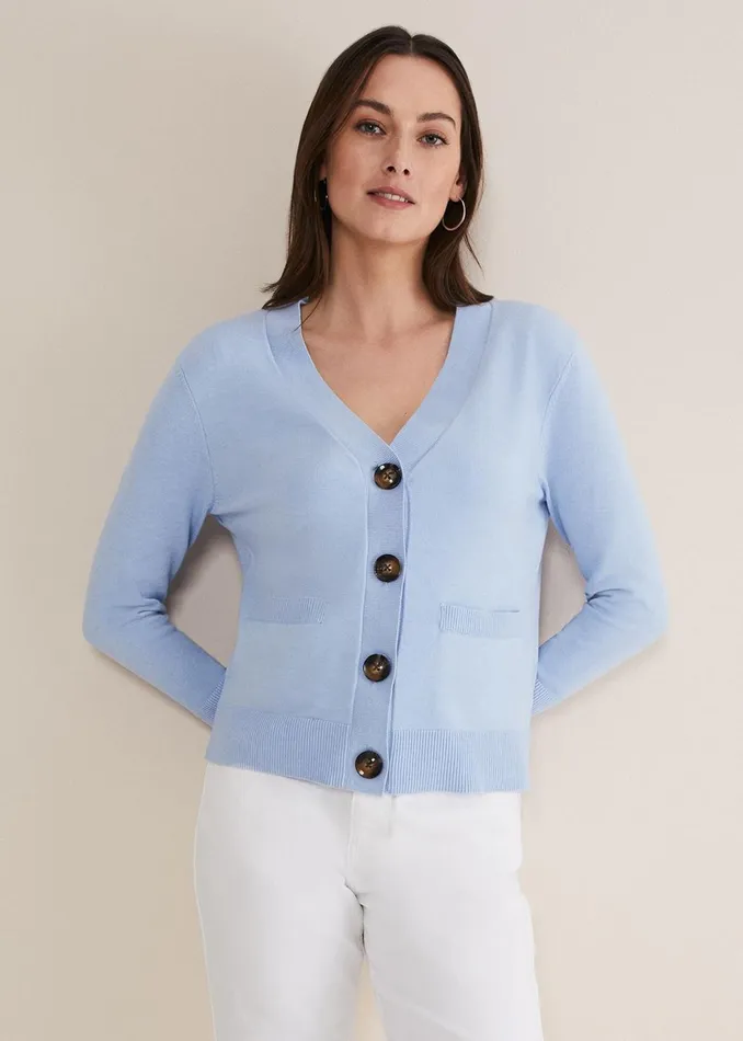 Women Phase Eight Knitwear Ima Fine Knit V Neck Cardigan